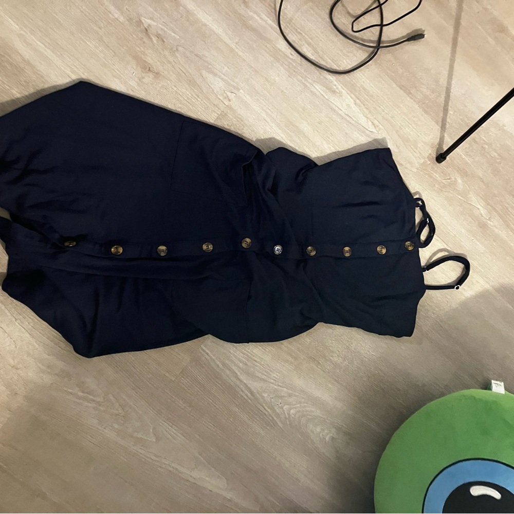 Stylish Navy Button-Down Jumpsuit